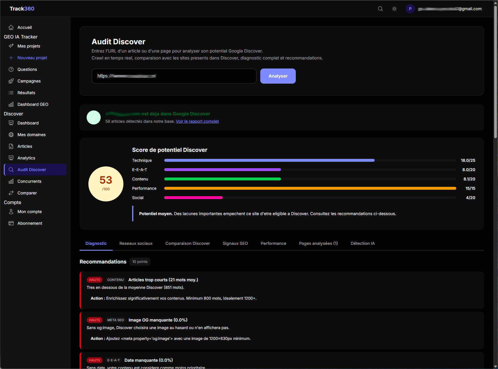 Audit SEO Discover